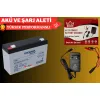 Yokohama 6 Volt 12 Amper Akü ve Ortec 6 Volt 3 Amper Şarj Aleti Yokohama 6 Volt 12 Amper Akü ve Ortec 6 Volt 3 Amper Şarj Aleti